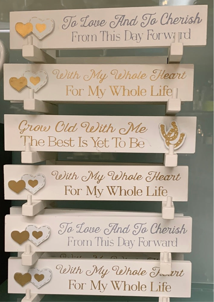 wedding table top plaque