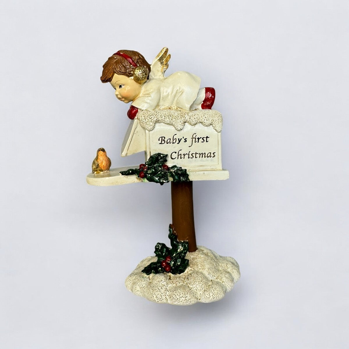Baby's First Christmas Angel on post box 8.5x5x13cm