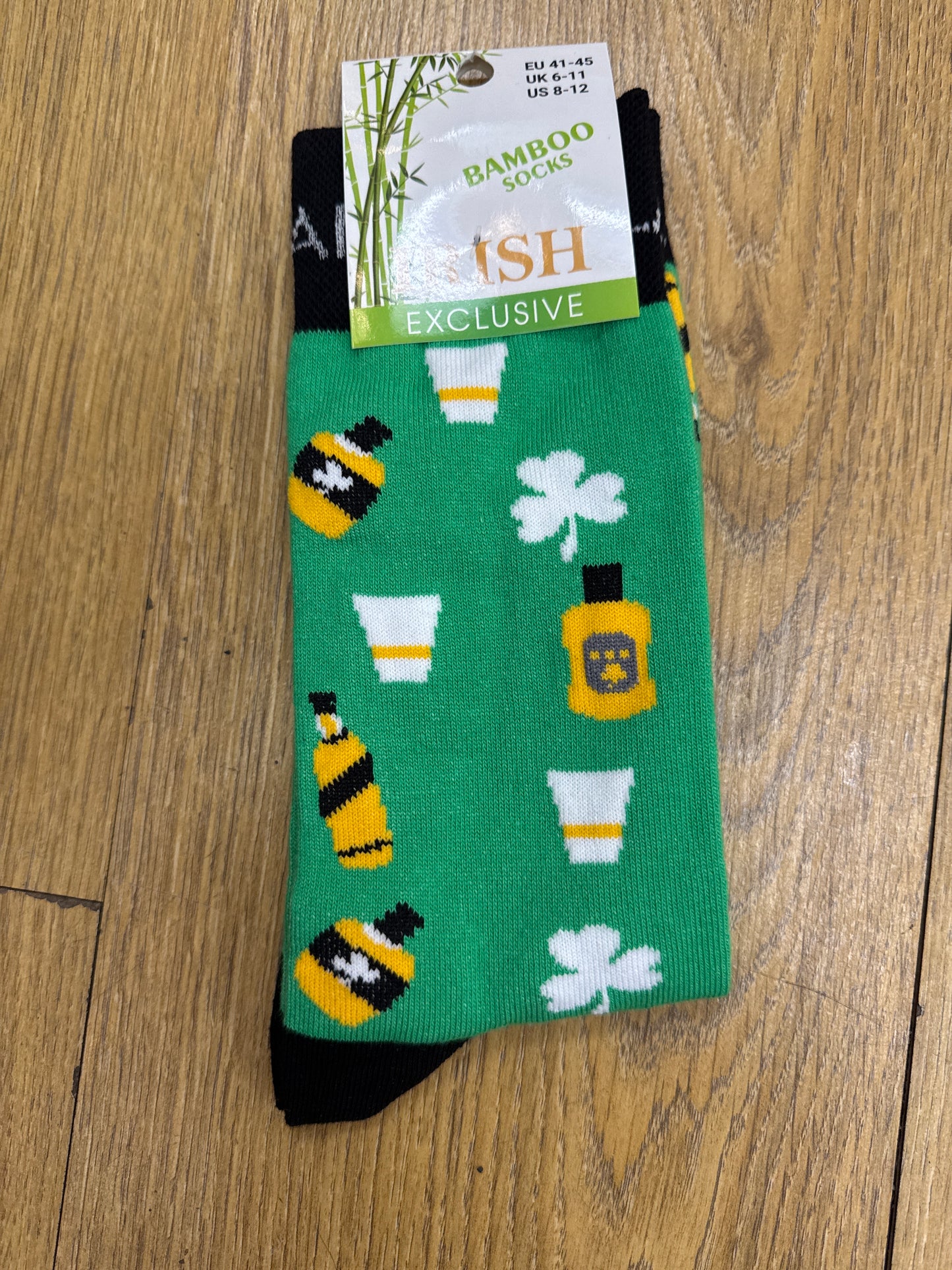 Bamboo Socks Shamrocks Bottles