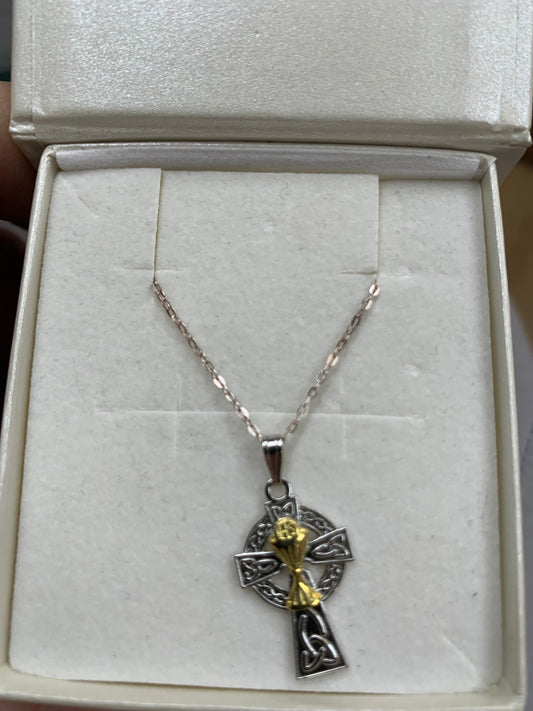 communion sterling silver necklet celtic communion cross