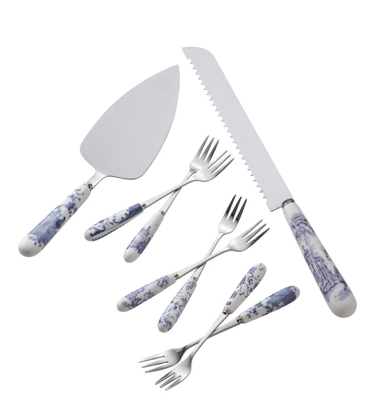 Aynsley Archive Blue Pastry Set