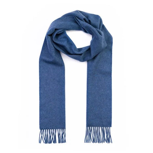 100% Cashmere Scarf Denim Blue