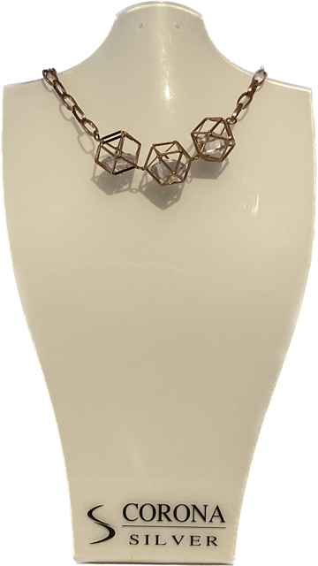 Necklace Crystal Rose Gold Plating