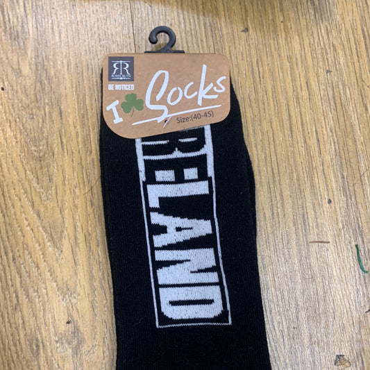 Black and white Ireland socks