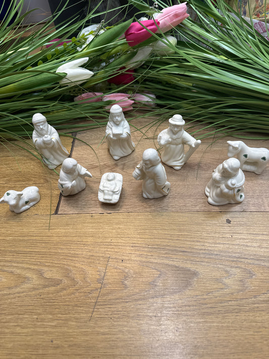 Ceramic Nativity Crib Set
