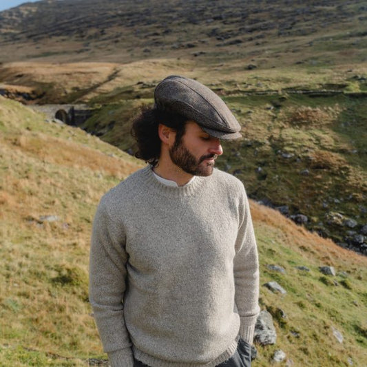 Driving Cap Brown Green Tweed M/58/7⅛