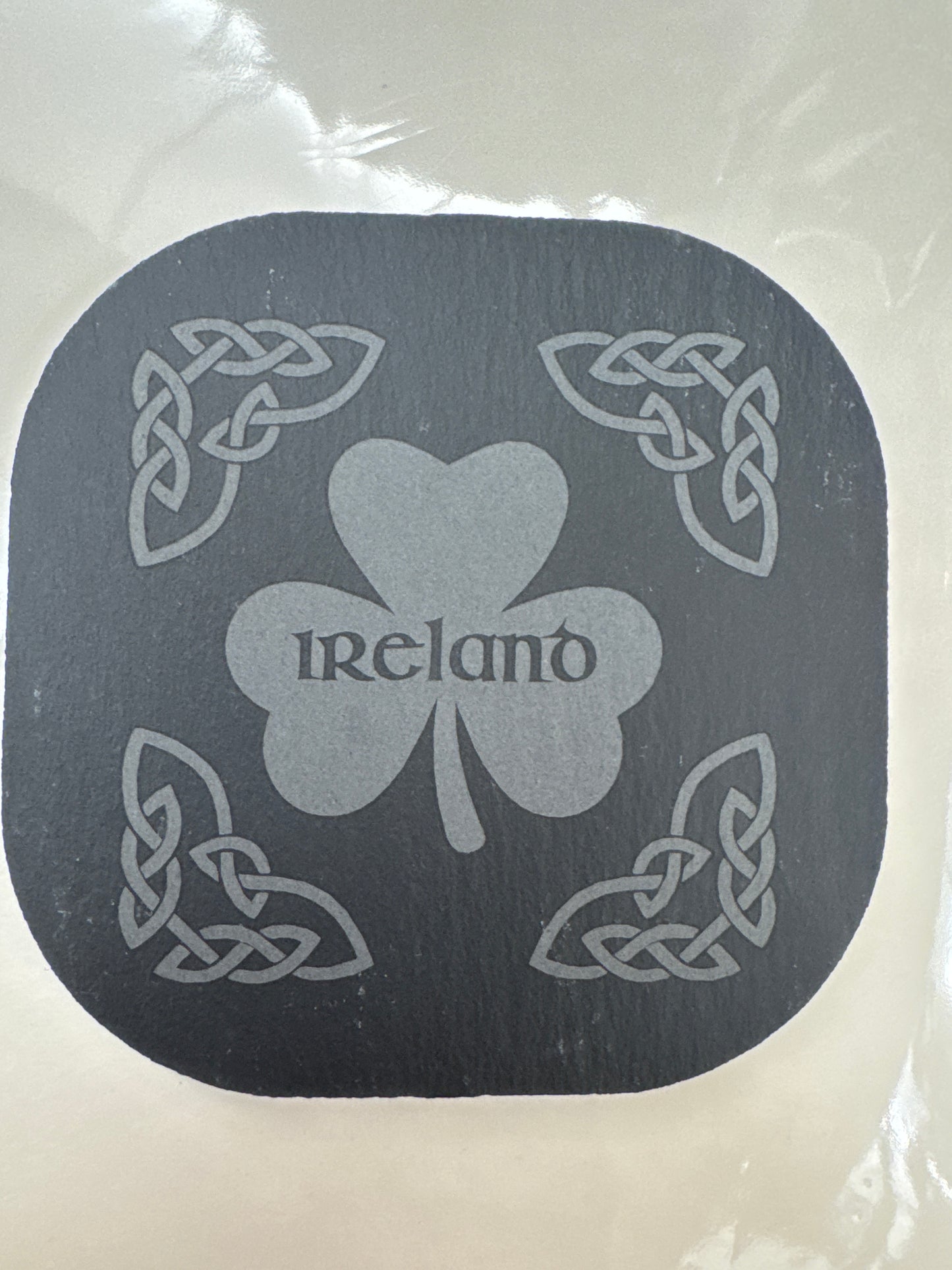 Natural Slate Coaster Shamrock