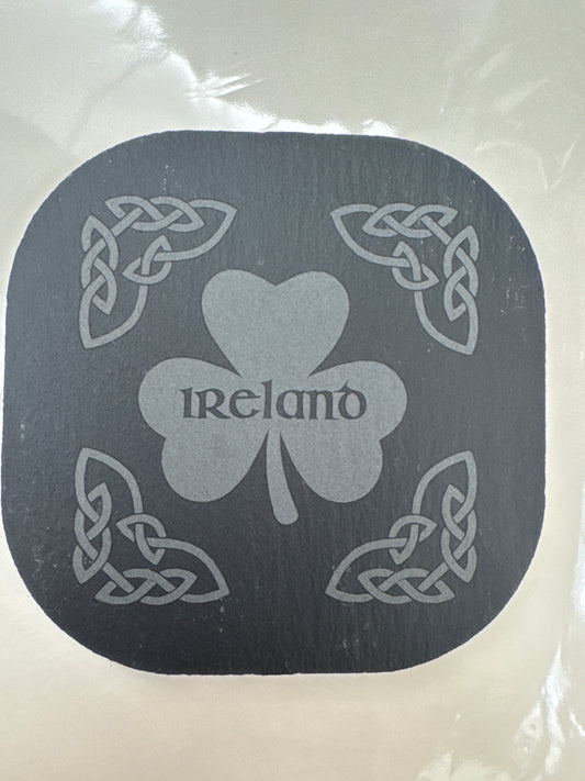 Natural Slate Coaster Shamrock