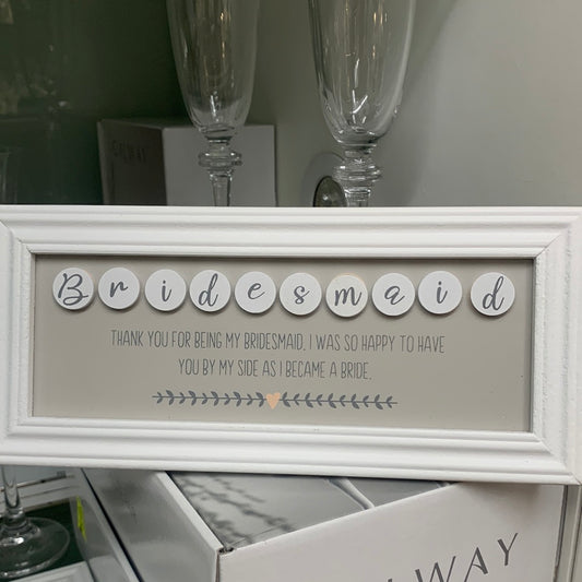 Bridesmaid Plaque