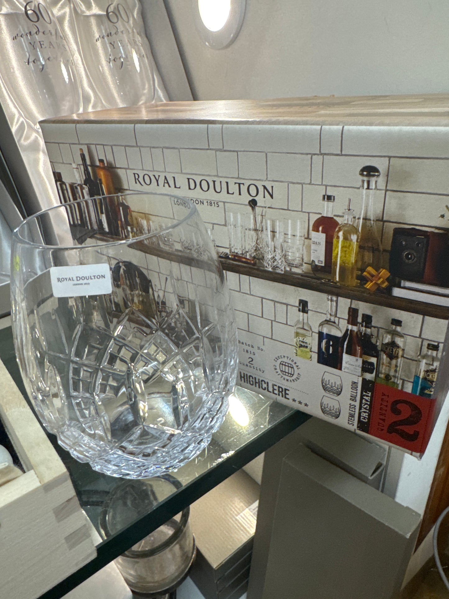 Royal Doulton Highclere Stemless Balloon Glasses set of 2