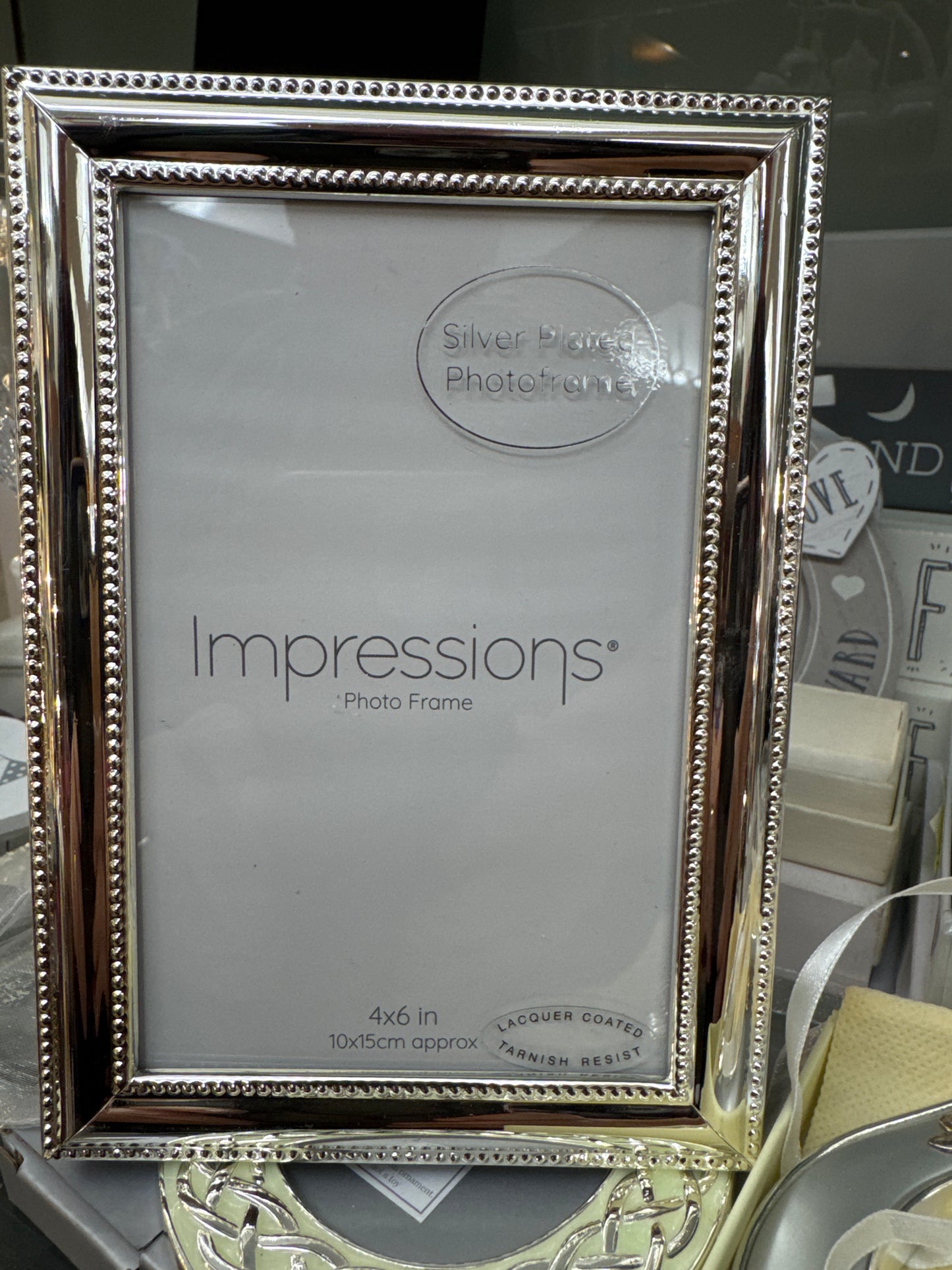 Silver Plated Photo Frame 4x6" Beaded