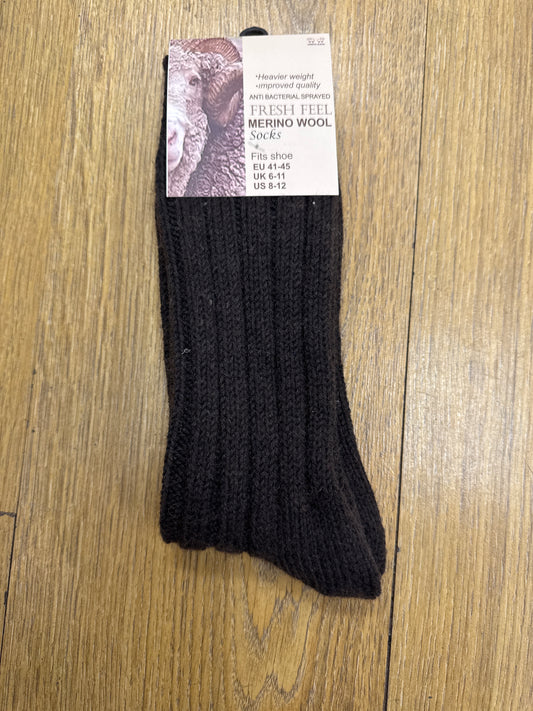 Fresh Feel Merino Wool Socks Brown