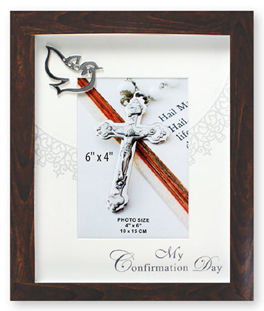 confirmation photo frame brown