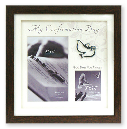 confirmation photo frame brown