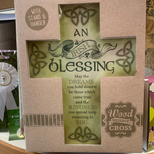 Wood Cross An Irish Blessing