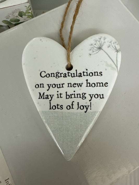 Ceramic Heart - New Home Hanging Ornament