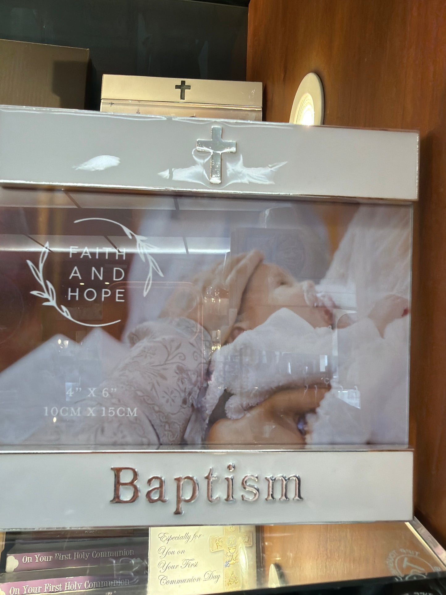Faith & Hope Enamel & Silver Frame - Baptism