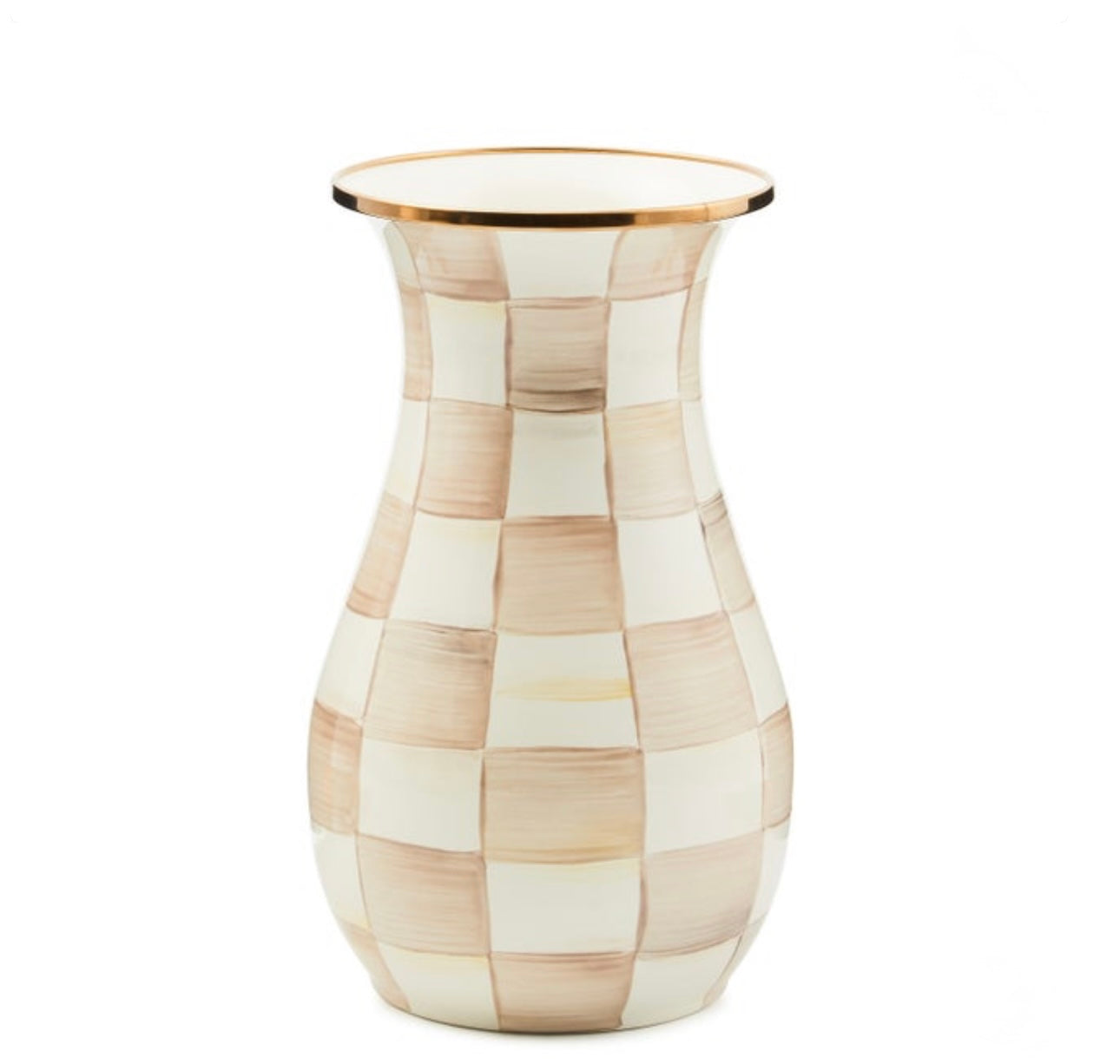 Mocha Check Tall Vase
