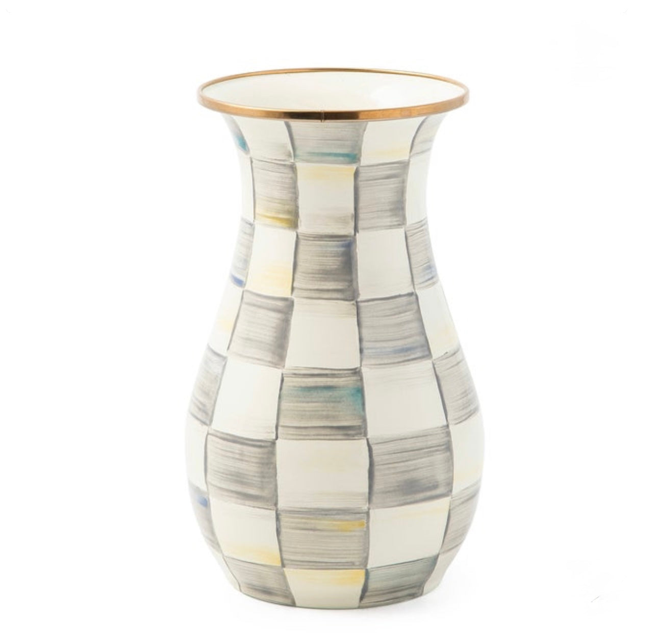 Sterling Check Tall Vase