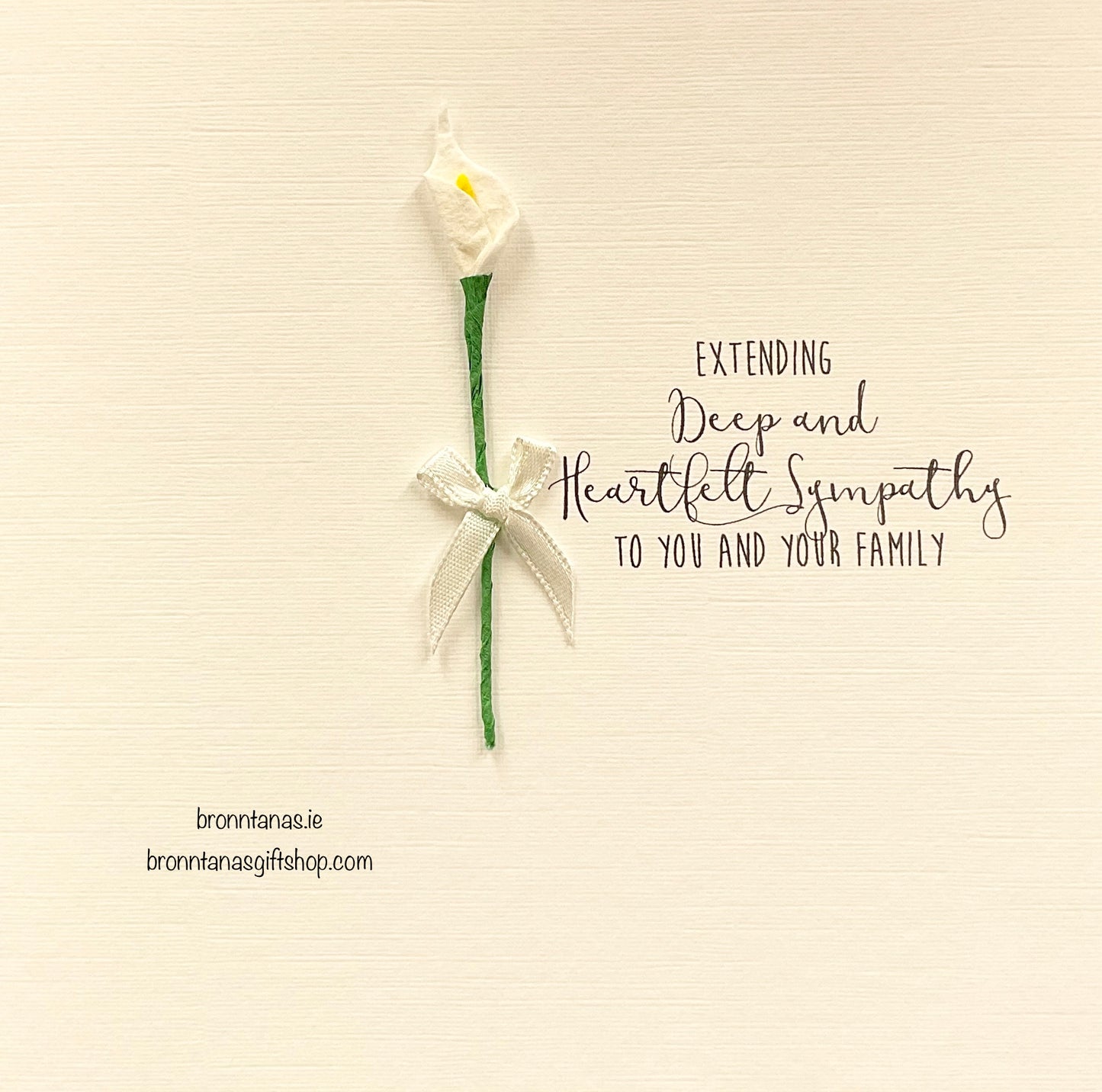 Handmade Extending Deep & Heartfelt Sympathy Lily Card