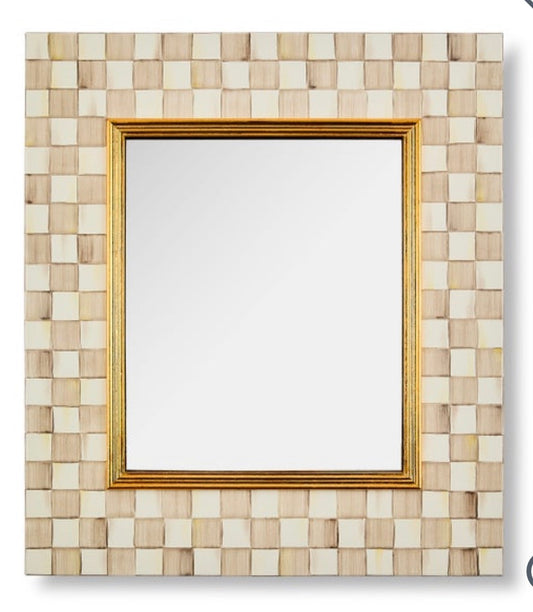 Mocha Check Mirror Enamel