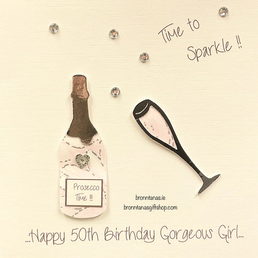 Handmade Girls 50th Birthday Card