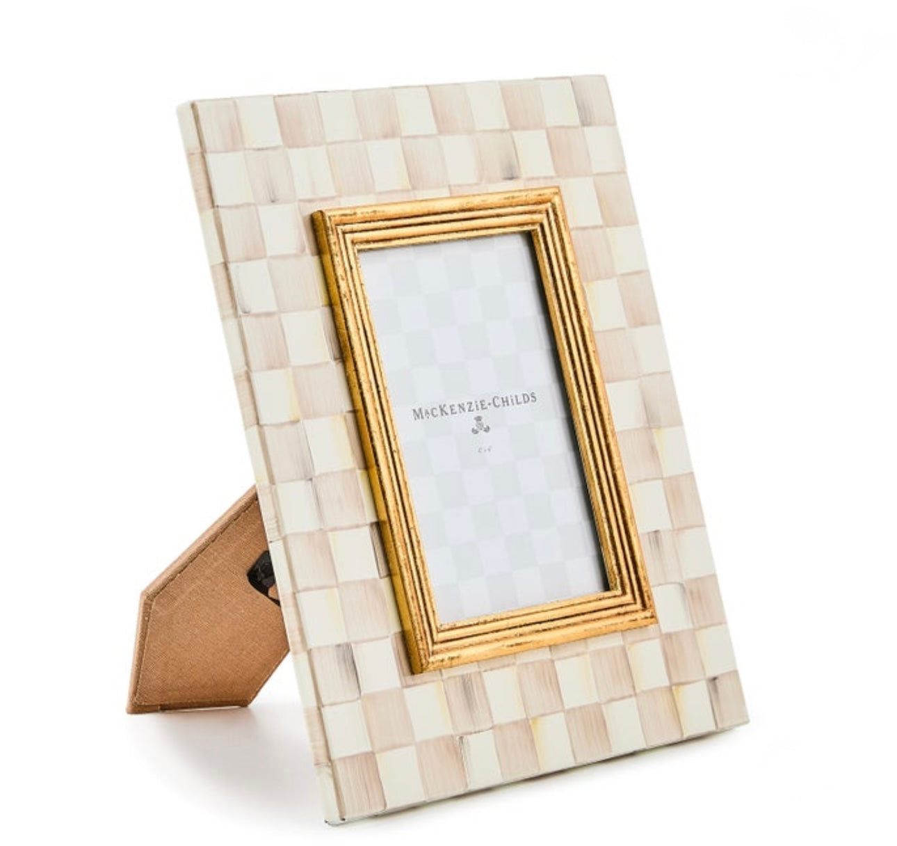 Mocha Check Photo Frame 4” x 6”
