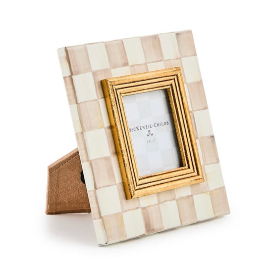 Mocha Check Photo Frame 2.5” x 3”
