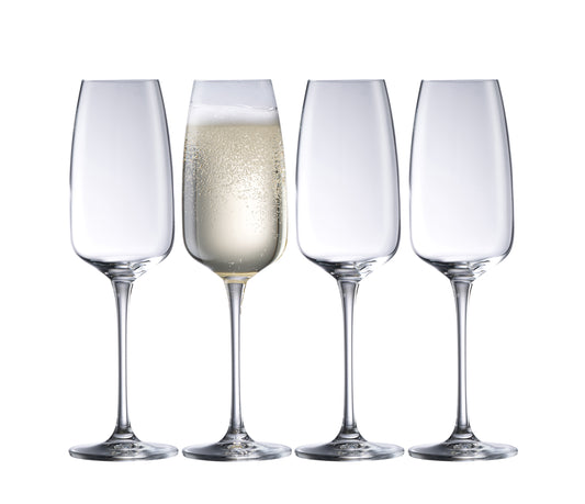 Galway Irish Crystal Tivoli Flute Champagne set of 4
