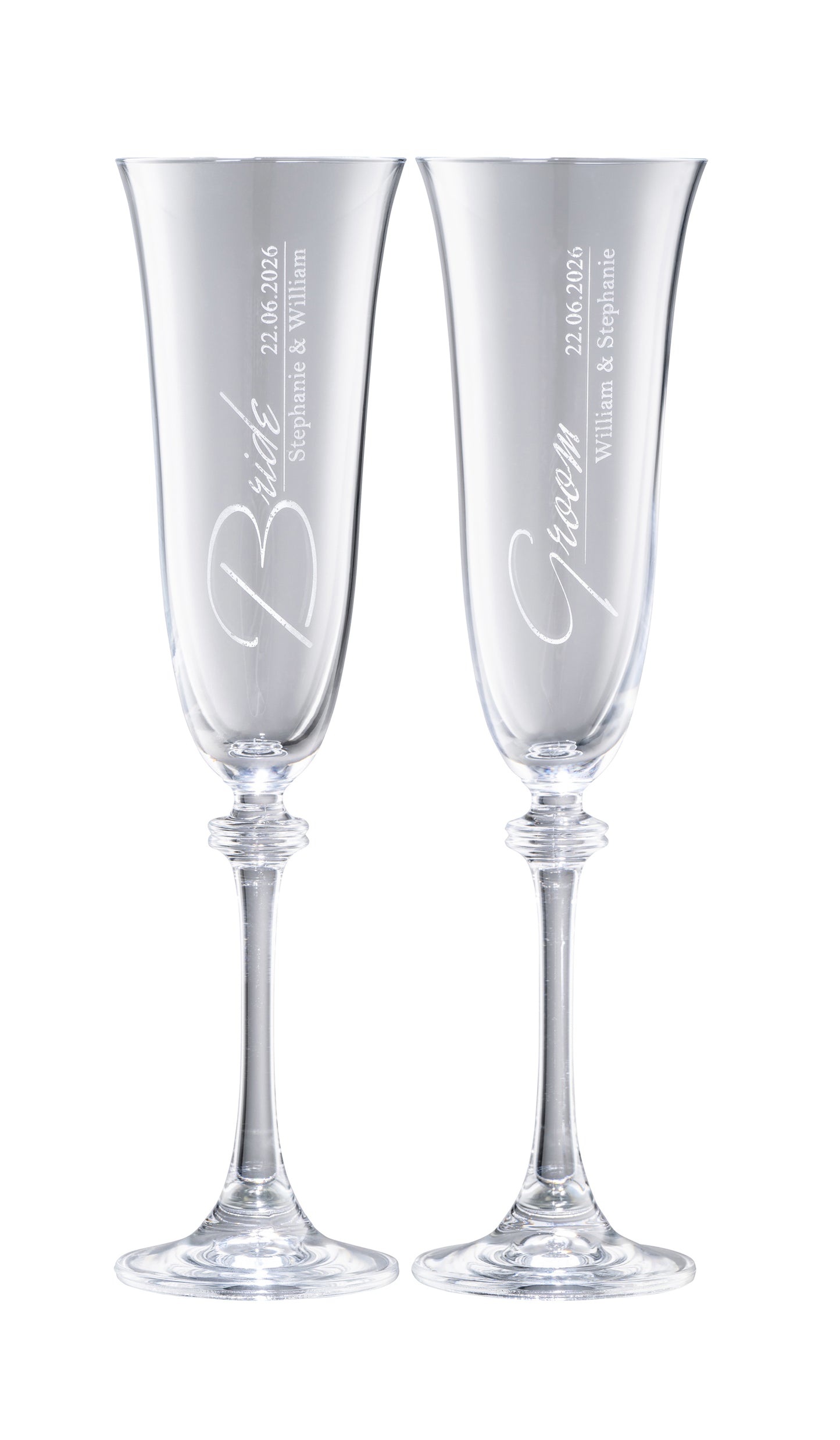 BRIDE & GROOM FLUTE CHAMPAGNE LIBERTY PAIR