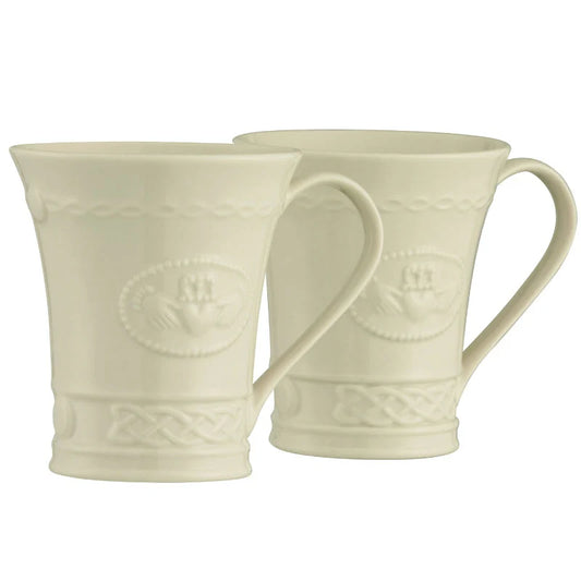 Belleek Classic Claddagh Mug Pair