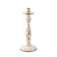 Mocha Check Large candlestick