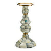 Sterling Check Large Pillar candlestick
