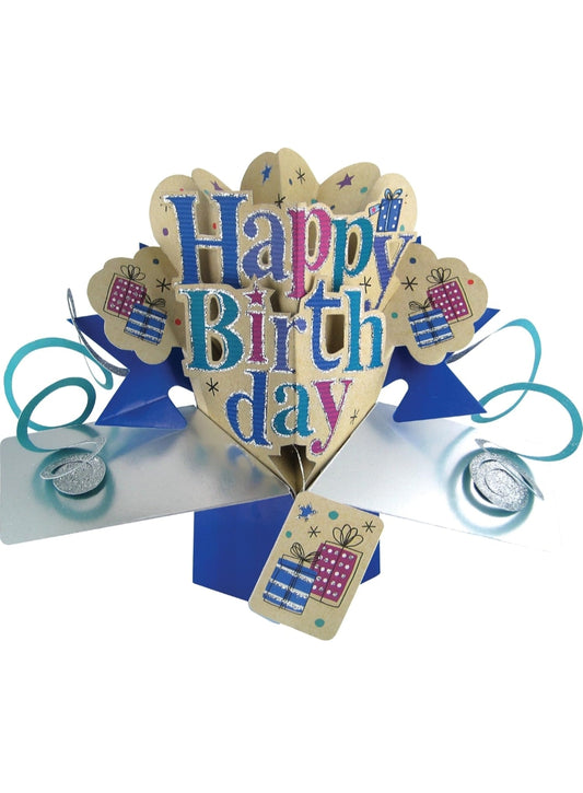 General Birthday Pop up Card Blue