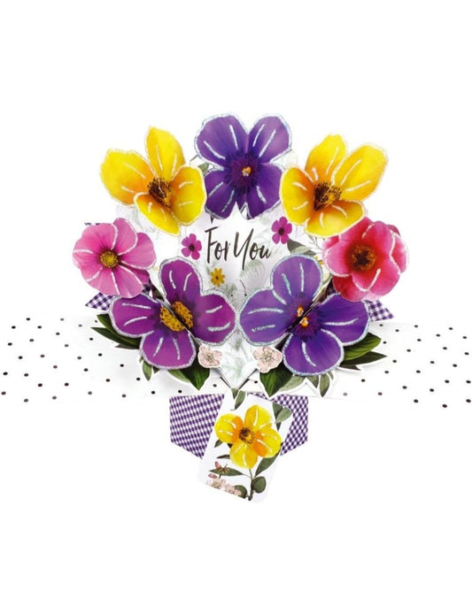 For You Floral Pansies Any Occasion Pop Up Card