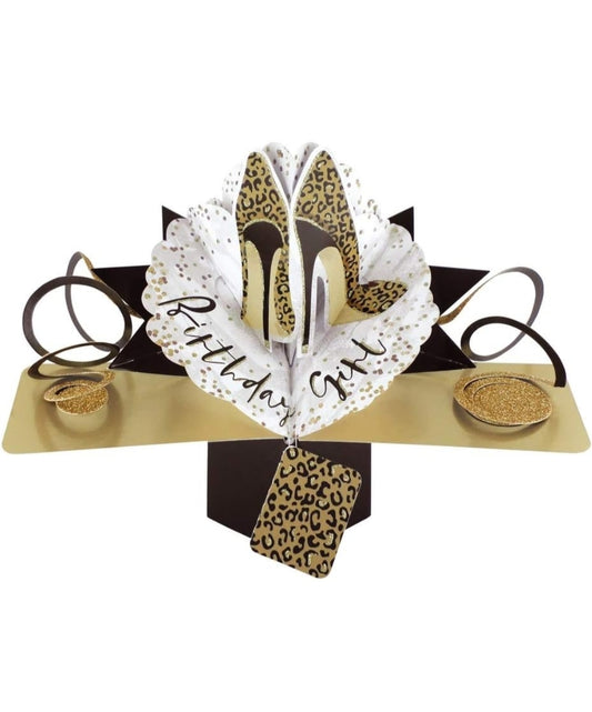 Birthday Girl Shoes Pop Up Card