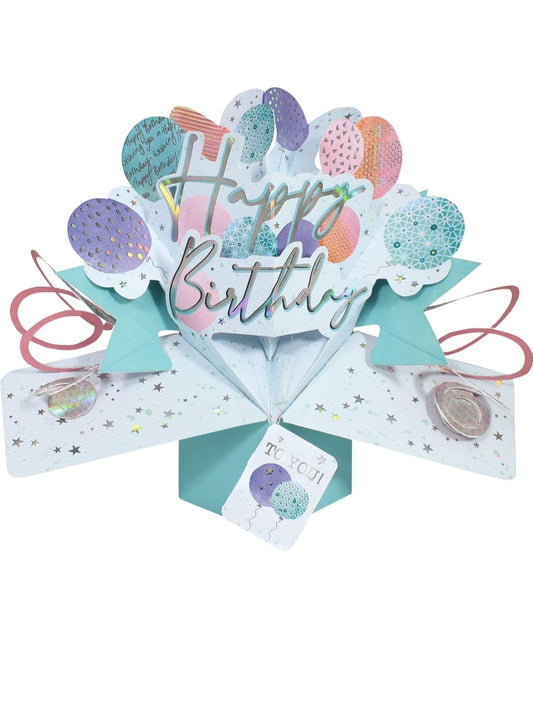 Happy Birthday To You Balloons Pop Up Card