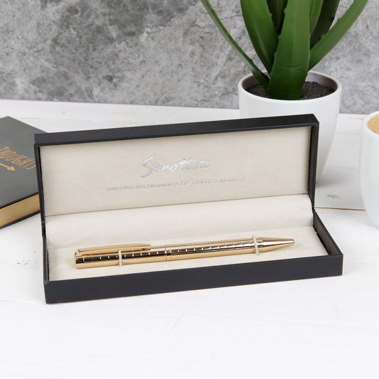 Stratton Ballpoint Pen - Titanium Gold Finish