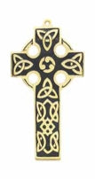 Brass Celtic Cross Flat Med Black