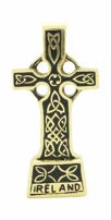Brass Celtic Cross Standing Large Black