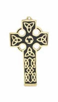 Brass Celtic Cross Flat Small Black