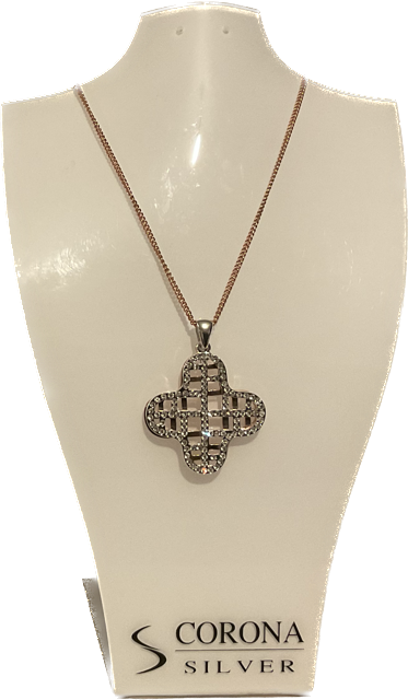 FASHION NECKLACE CRYSTAL ROSE