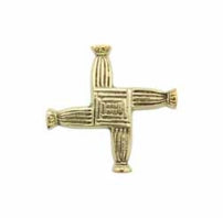 Brass Wall Plaque St Brigids Cross Small