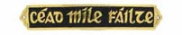 BRASS WALL PLAQUE Céad Míle Fáilte MEDIUM Black