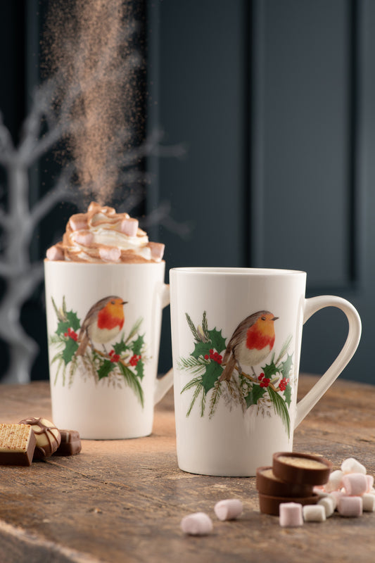 Robin Latte / Large Mugs x 2