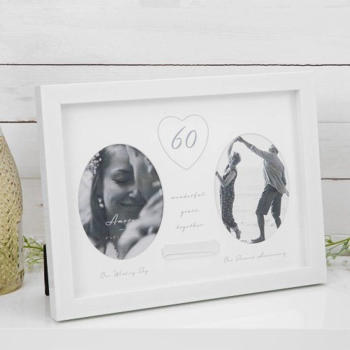Amore 60th Anniversary Double Frame with Engraving Plate