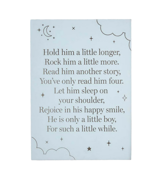 Bambino Little Boy Mantel Standing Plaque