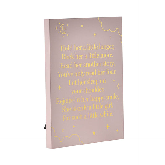 Bambino Little Girl Mantel Standing Plaque