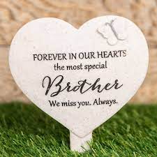 Thoughts Of You Heart Graveside Stake-Brother