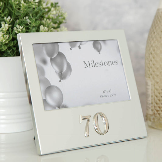 6" x 4" - 70th Birthday Frame with 3D Number